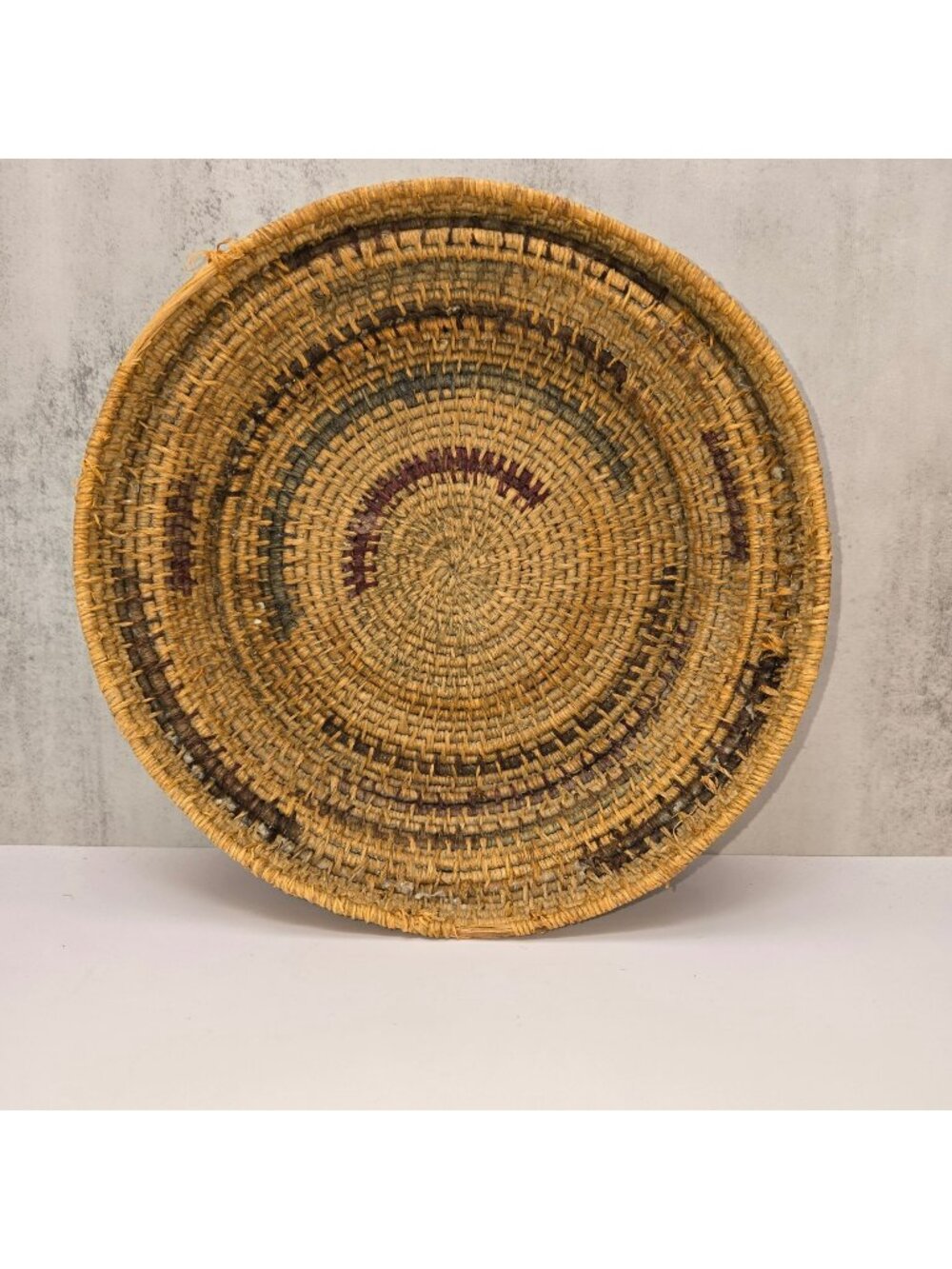 Handwoven Natural Fiber Basket Bowl Subtle Earth Tone Accents Rustic CM2310